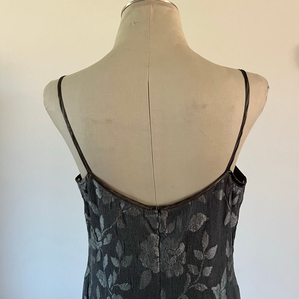 Sue Wong Gray Lace Maxi Dress Sz L Boho Whimsigoth Witchy Prom Wedding Guest - Picture 5 of 12